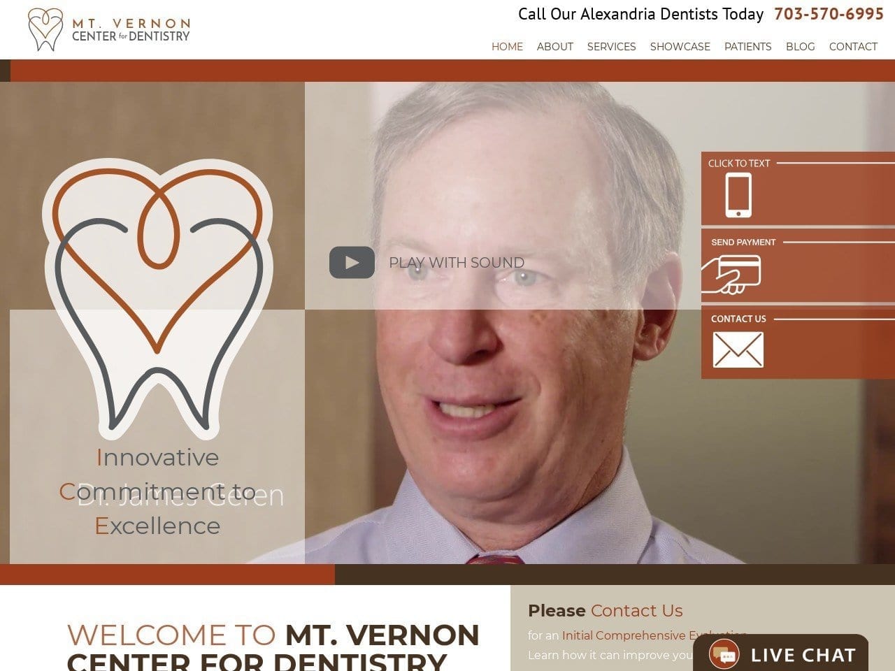 Dr. James D. Geren DDS Website Screenshot from mtvernoncenterfordentistry.com