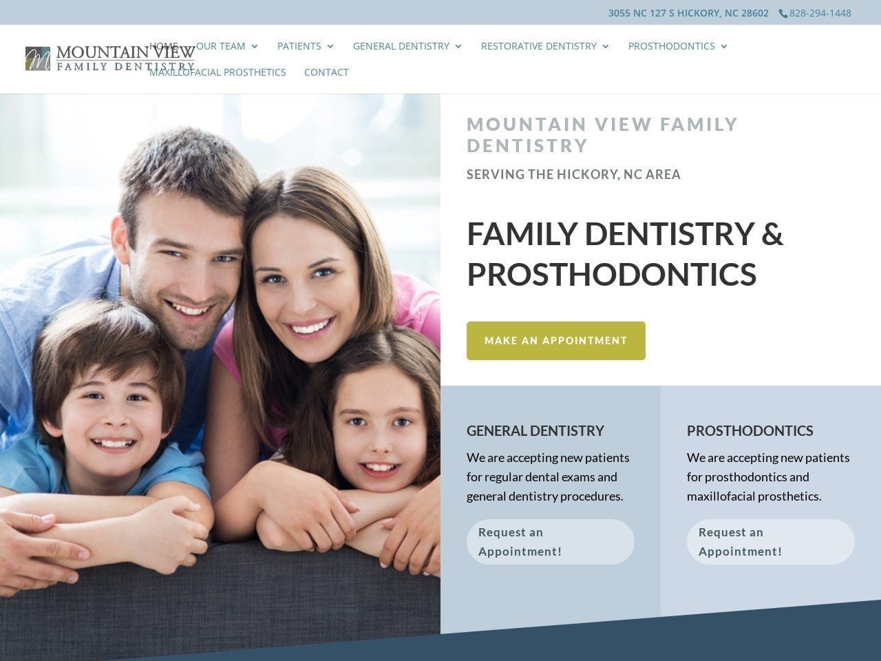 Mountain View Family Dentist Website Screenshot from mtviewfamilydentistry.com