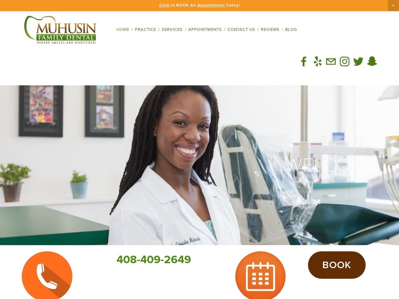 Dr. Tykeisha D. Muhusin DDS Website Screenshot from muhusinfamilydental.com