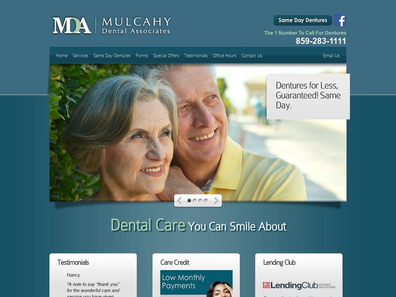 Mulcahy Dental Associates Website Screenshot from mulcahydental.com