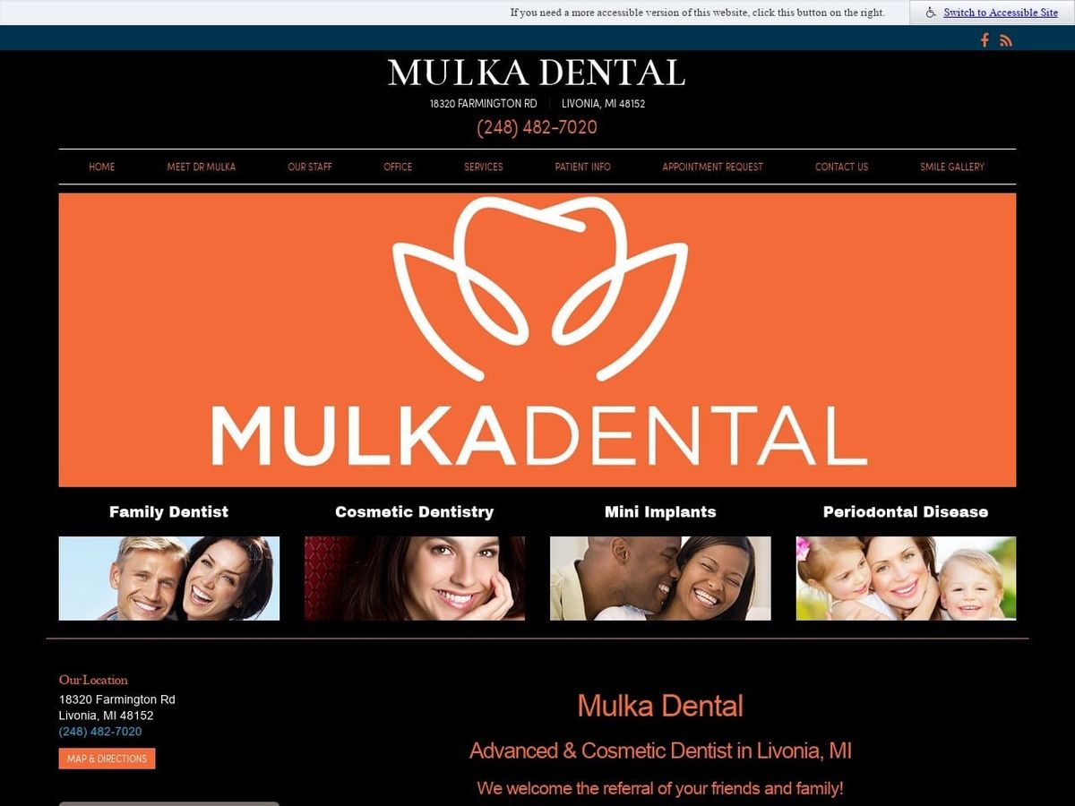 Laurie Mulka DDS Website Screenshot from mulkadental.com