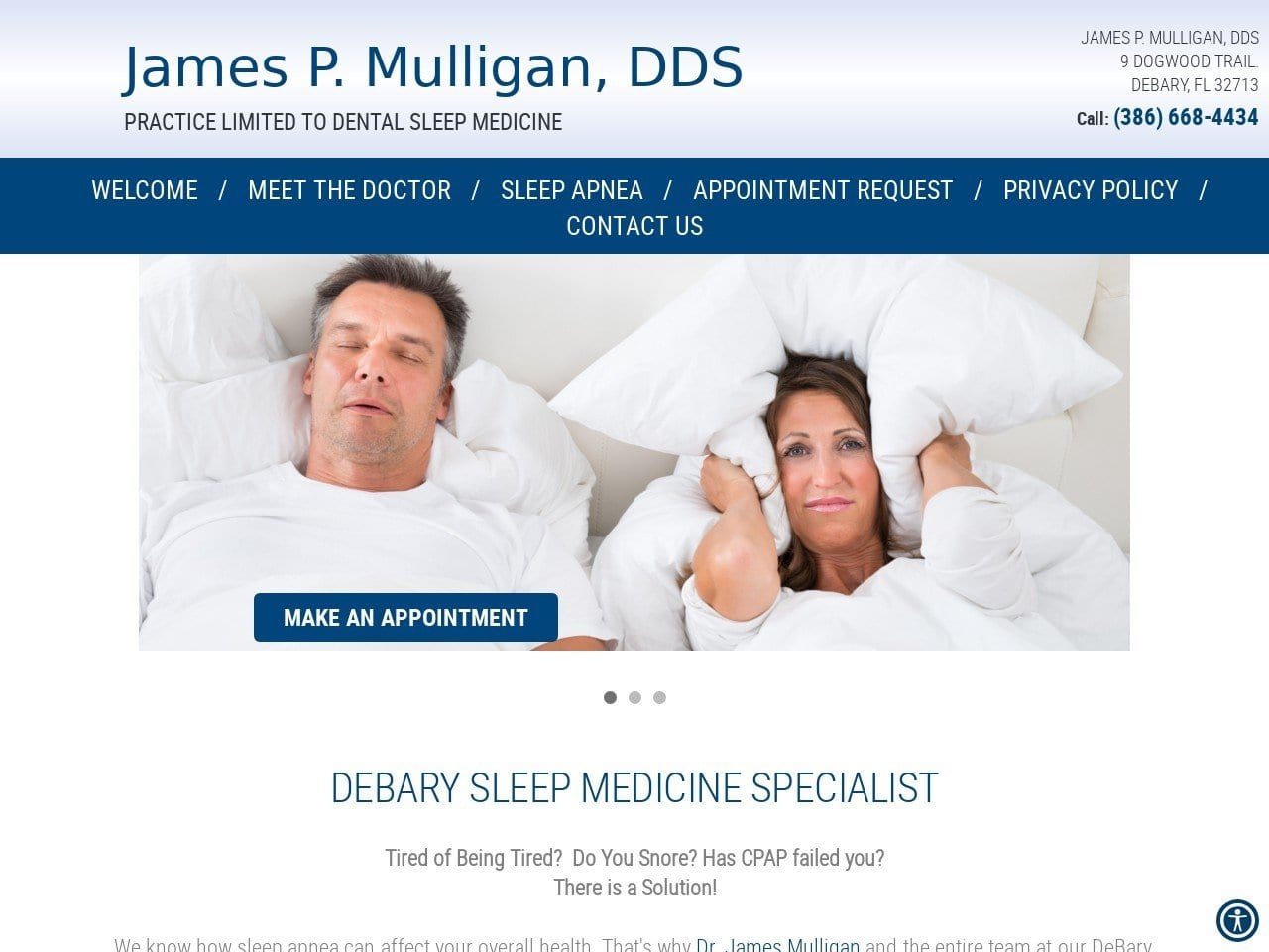 James P. Mulligan DDS Website Screenshot from mulligandental.com