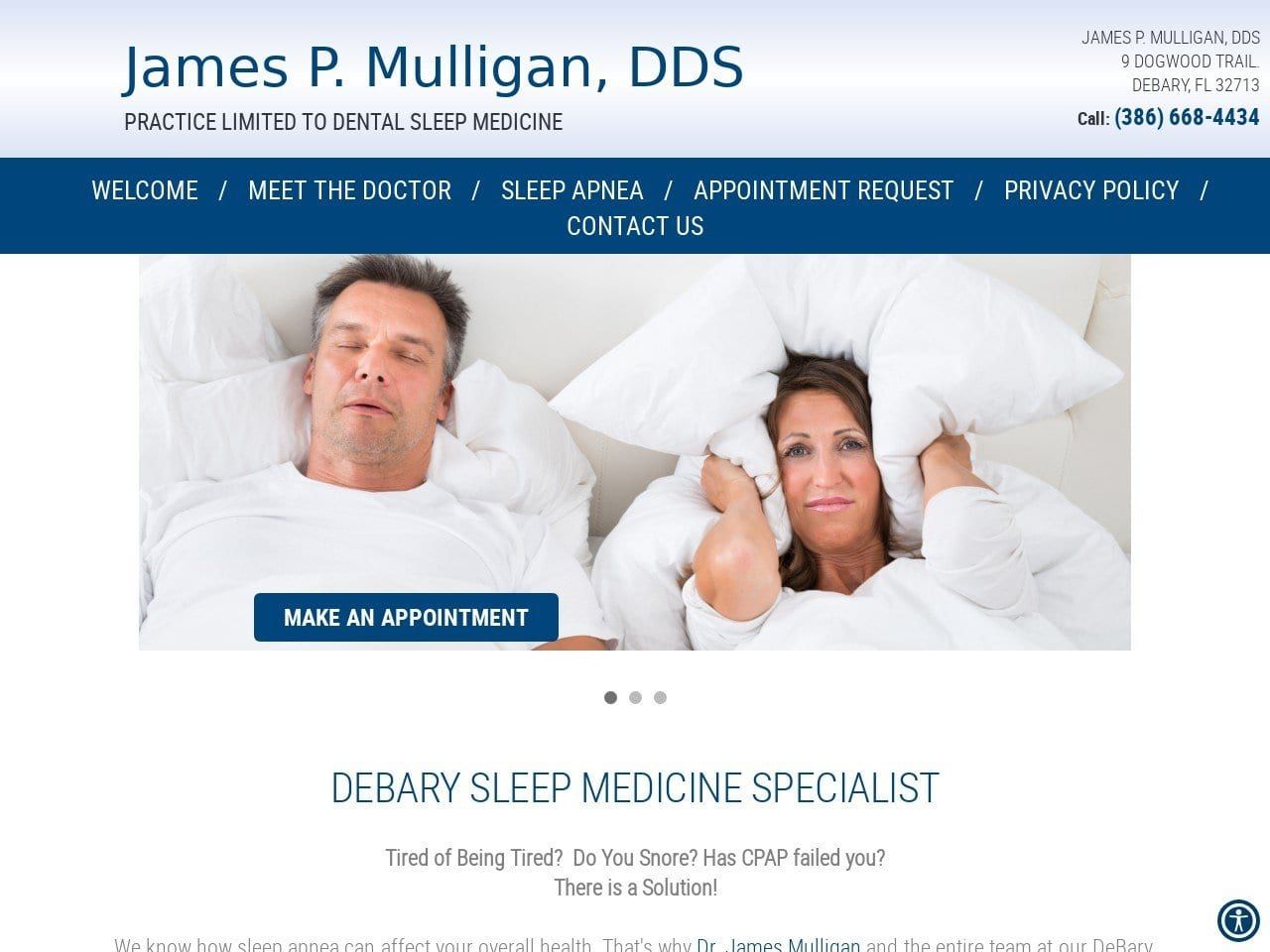 James P. Mulligan DDS Website Screenshot from mulligandental.com