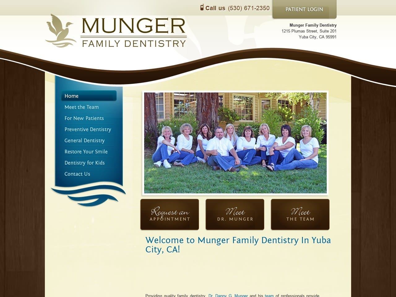 Munger Family Dentistry Website Screenshot from mungerfamilydentistry.com