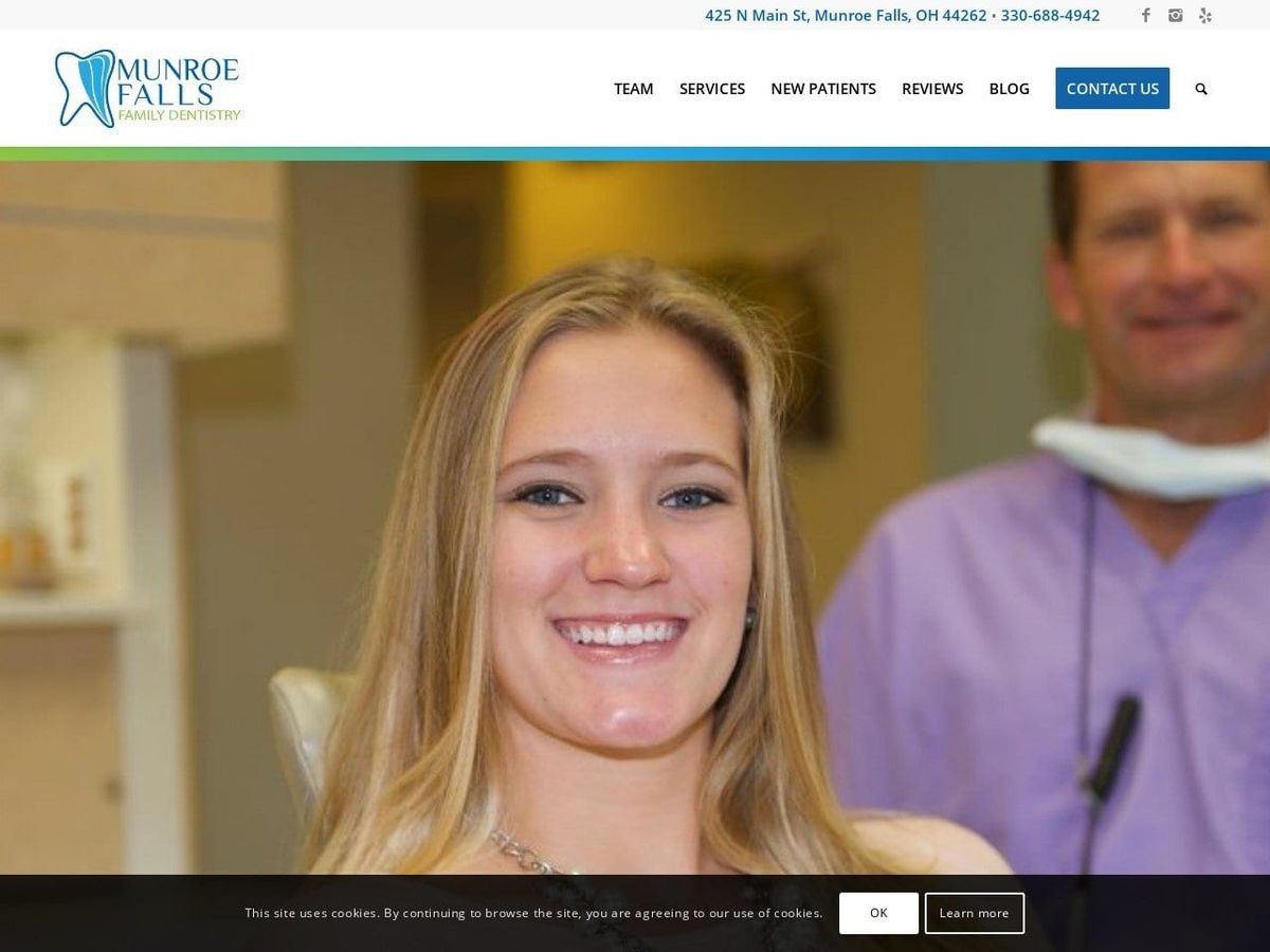 Munroe Falls Family Dentist Website Screenshot from munroefallsfamilydentistry.com