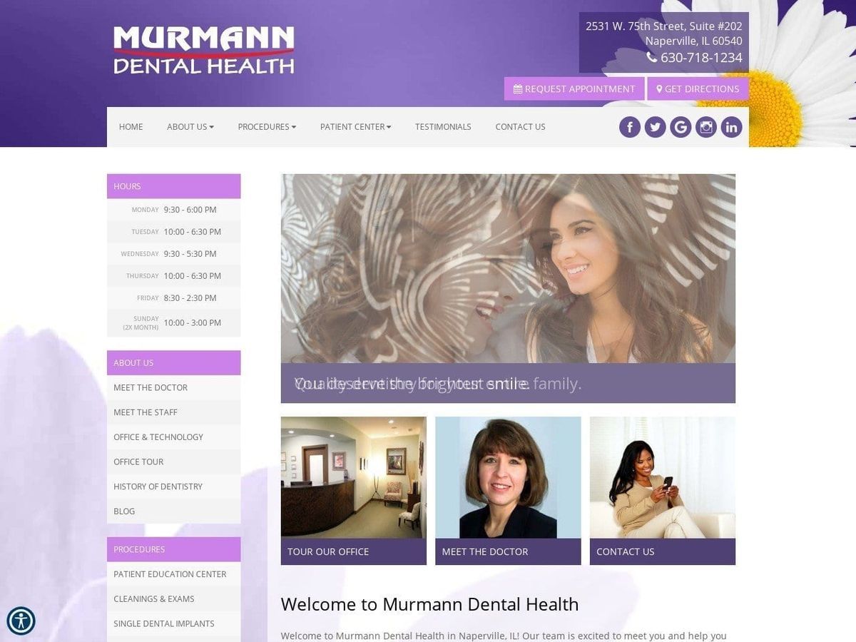 Murmann Dental Health Website Screenshot from murmanndentalhealth.com