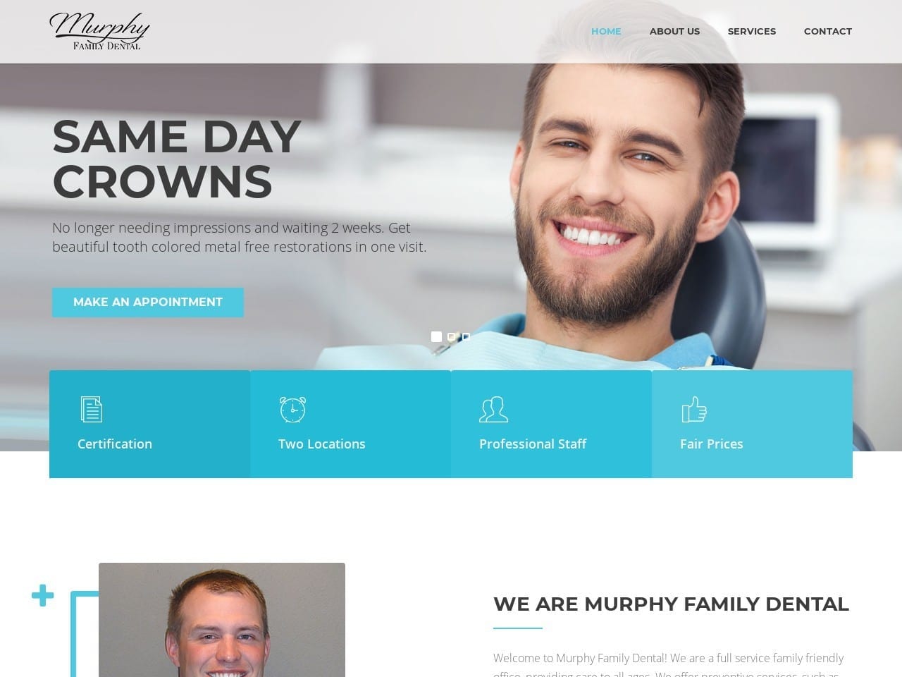 Murphy Family Dental Website Screenshot from murphydental.org