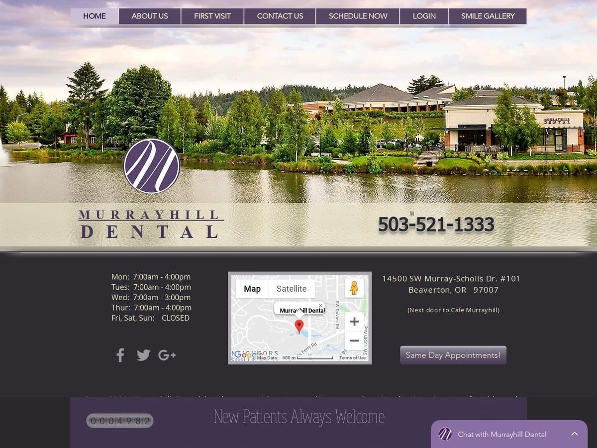 Murrayhill Dental Website Screenshot from murrayhilldental.com