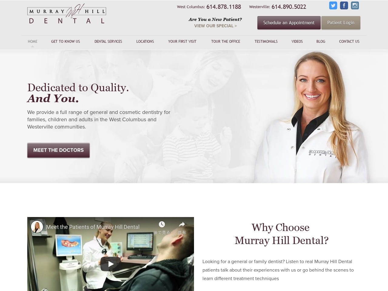 Murray Hill Dental Website Screenshot from murrayhillfamilydental.com