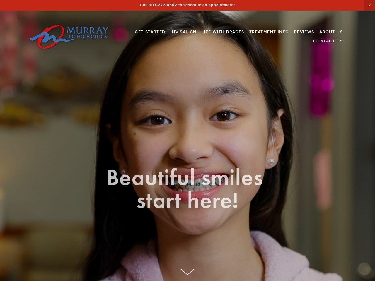 Murray Orthodontics Website Screenshot from murrayorthodontics.com