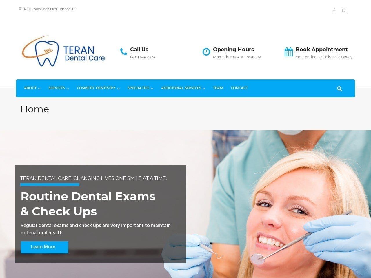My Advance Dental Care Website Screenshot from myadvancedentalcare.com