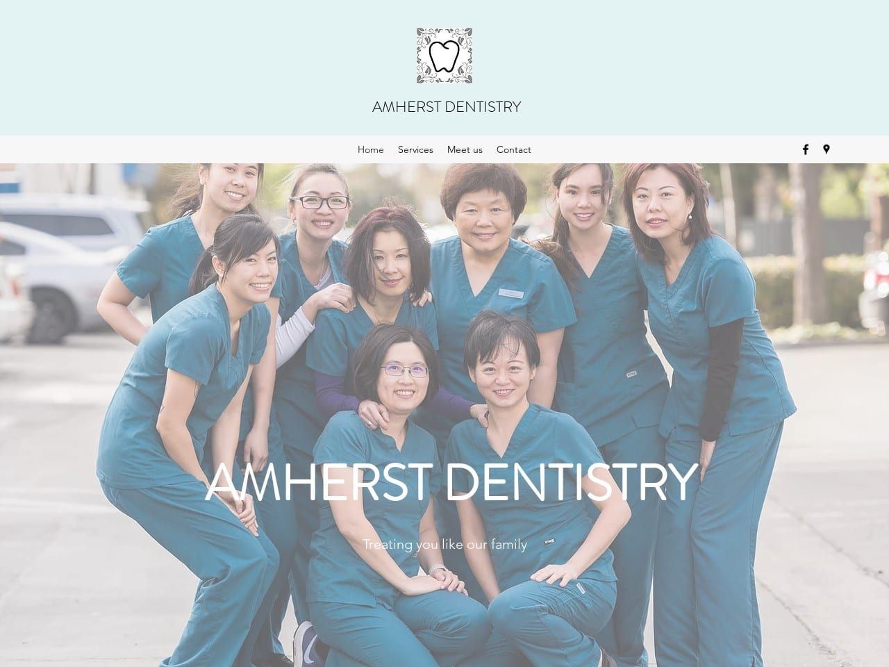 Amherst Dentist Website Screenshot from myamherstdentistry.com