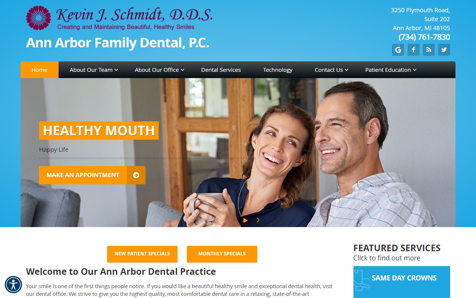 myannarbordentist.com screenshot