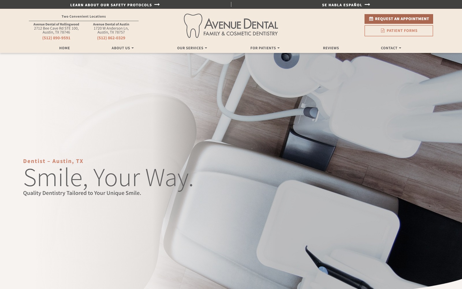 myavenuedental.com screenshot