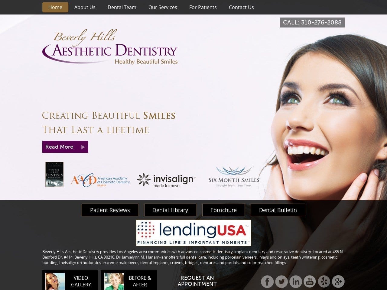 Dr. Kimberly A. Klein DDS Website Screenshot from mybeverlyhillsdentist.com