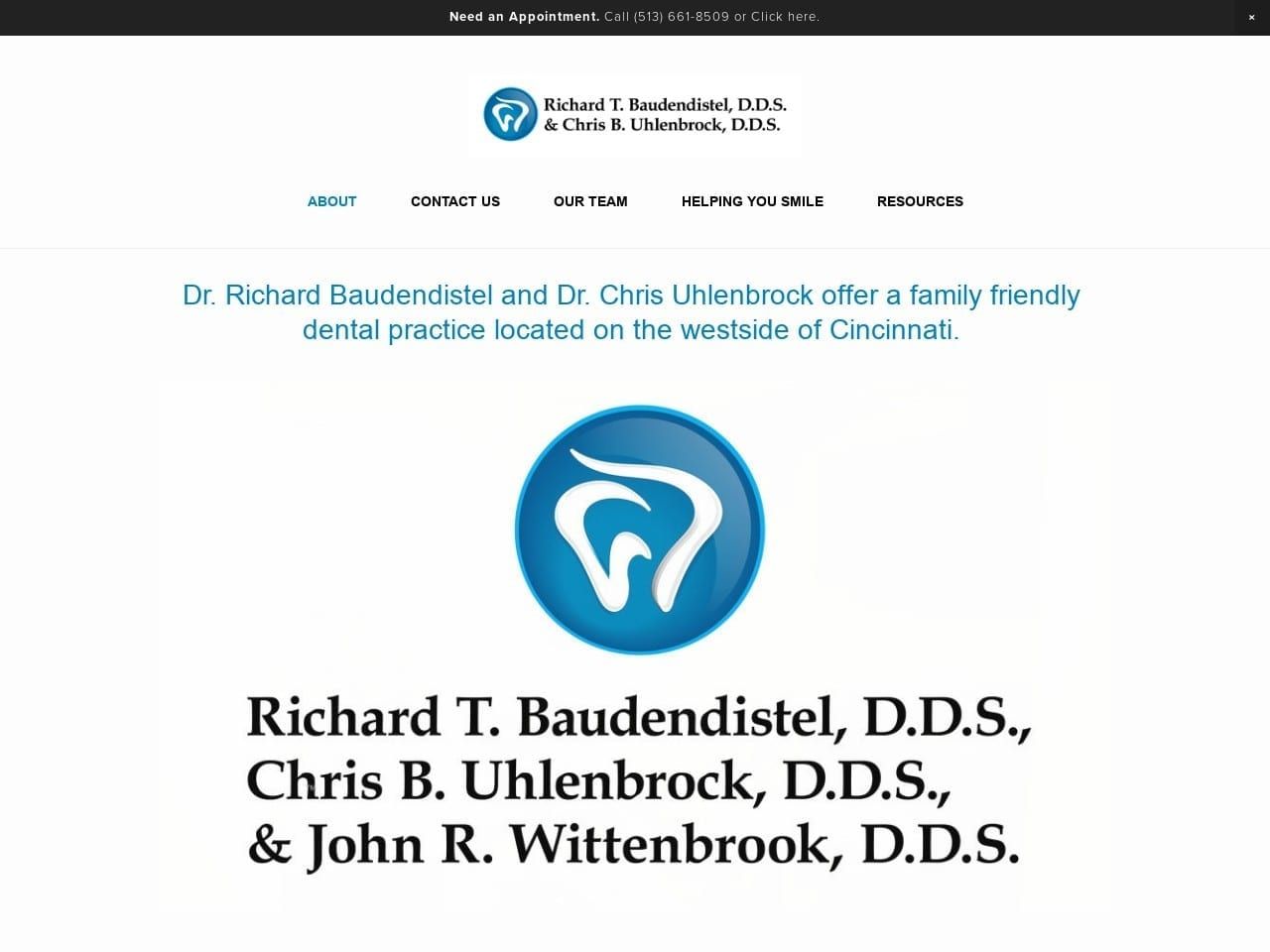 Dr. Richard T. Baudendistel D.D.S. & Dr. Website Screenshot from mybrightsmile.org
