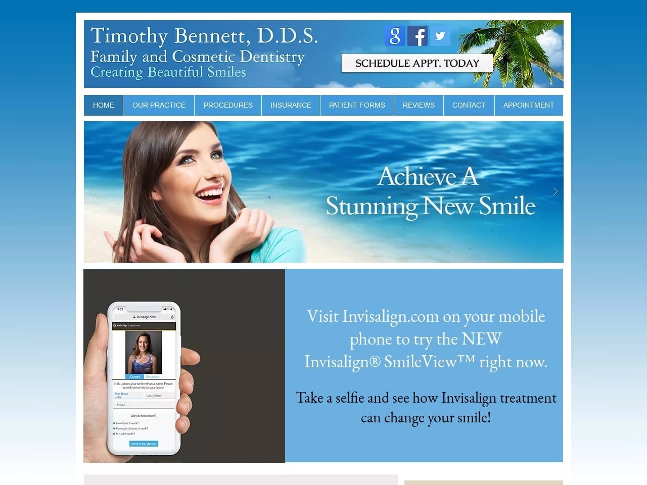 Timothy Bennett DDS Website Screenshot from mycastrovalleydentist.com