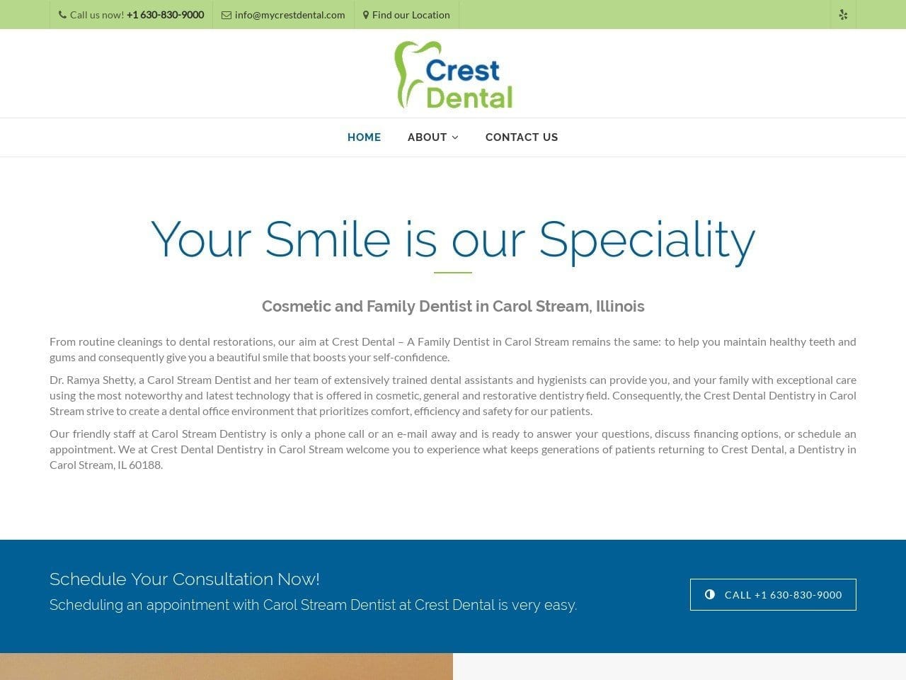 Crest Dental Website Screenshot from mycrestdental.com