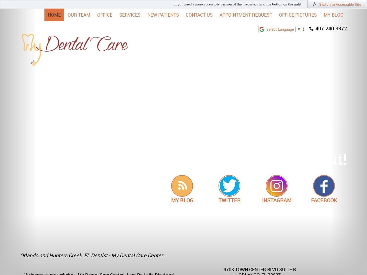 My Dental Care Center Website Screenshot from mydentalcarecenter.com