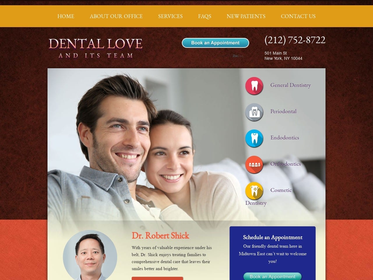 Shick Robert DDS Website Screenshot from mydentallove.com