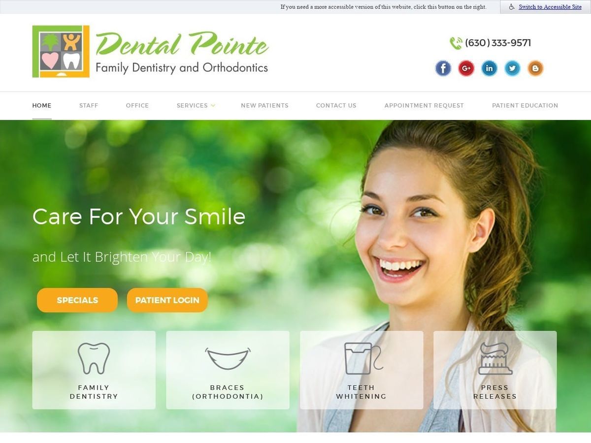 Dental Pointe Website Screenshot from mydentalpointe.com