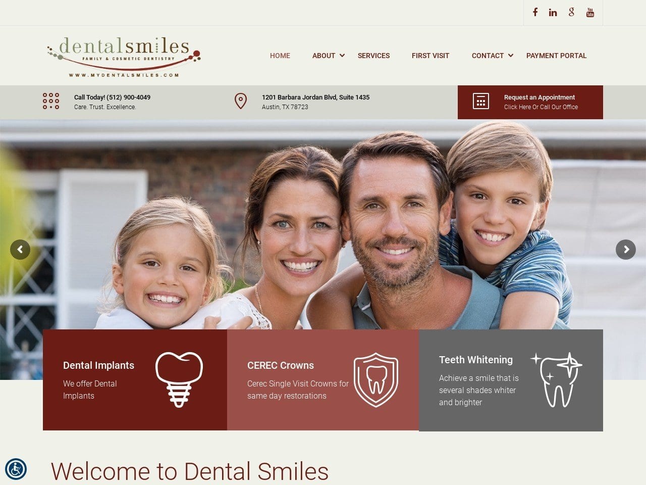 Dental Smiles Website Screenshot from mydentalsmiles.com