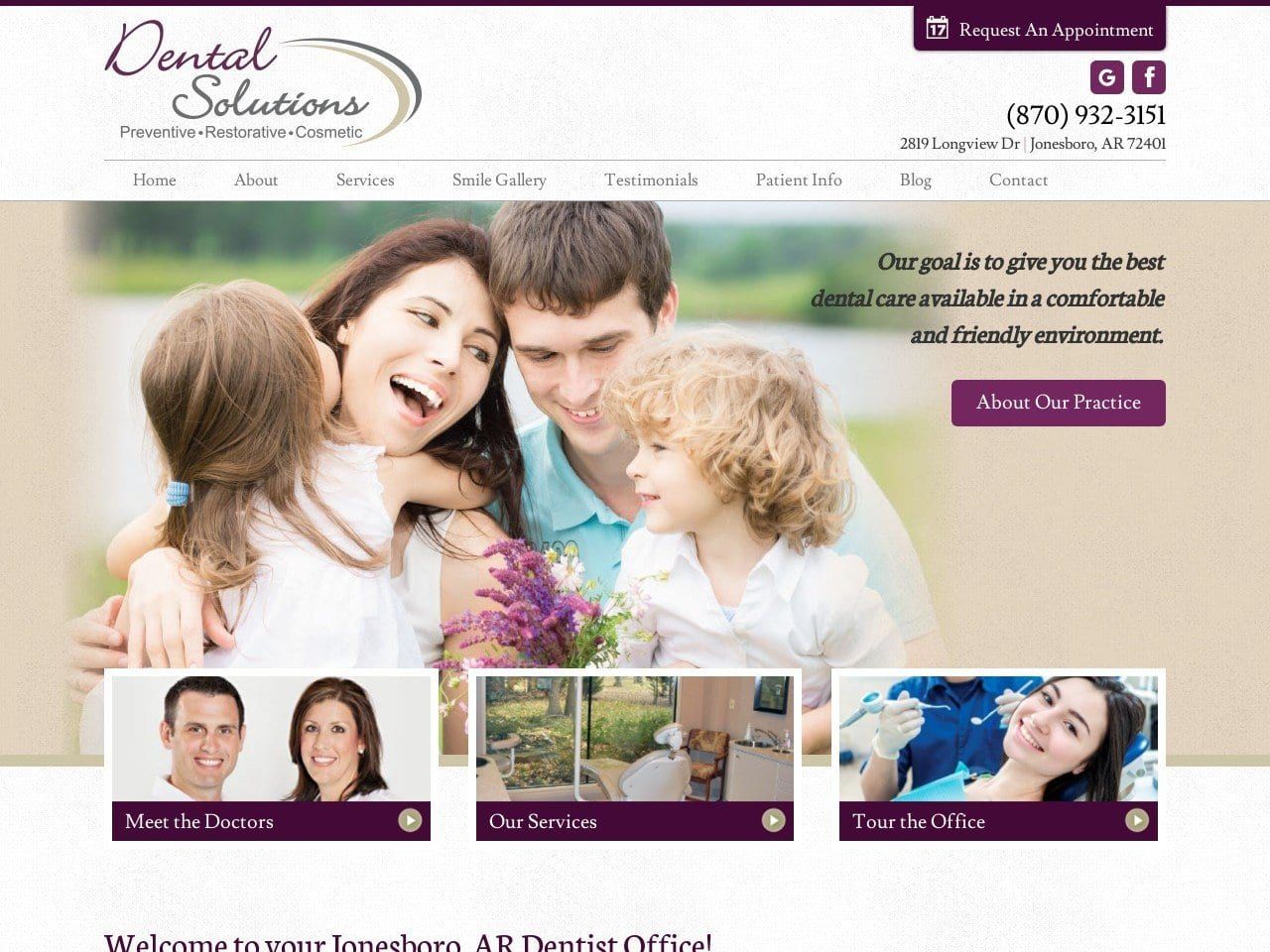 Dental Solutions Website Screenshot from mydentalsolutions.net