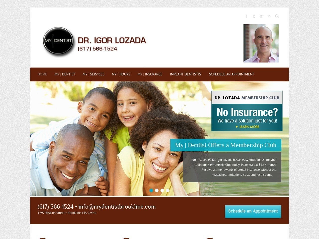 My Dentist Website Screenshot from mydentistbrookline.com