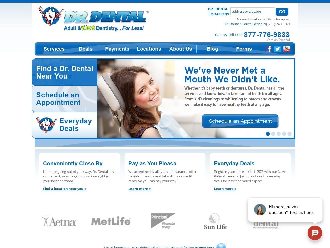 Dr Dental Website Screenshot from mydrdental.com