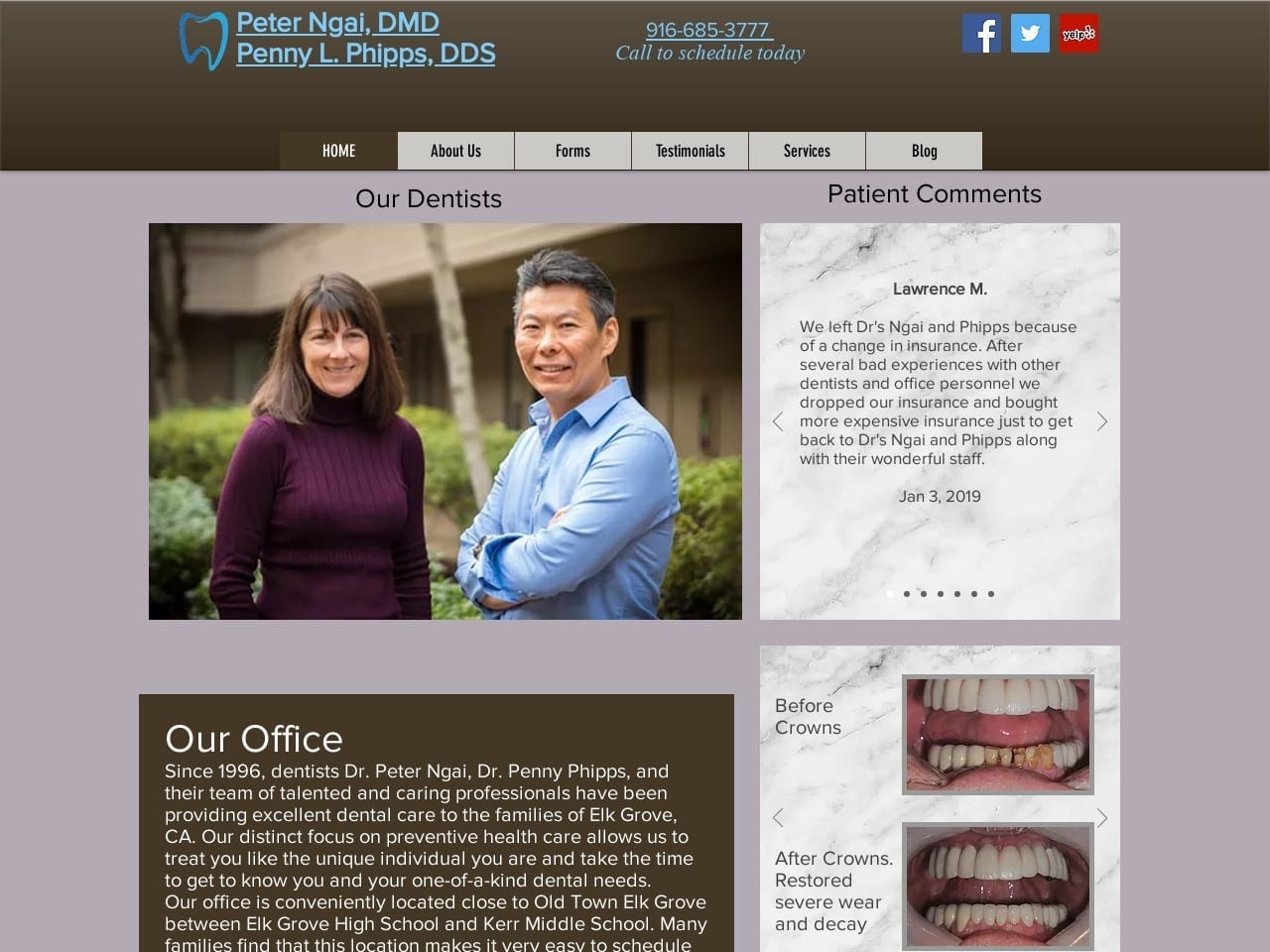 Elk Grove Dentist Website Screenshot from myelkgrovedentist.com