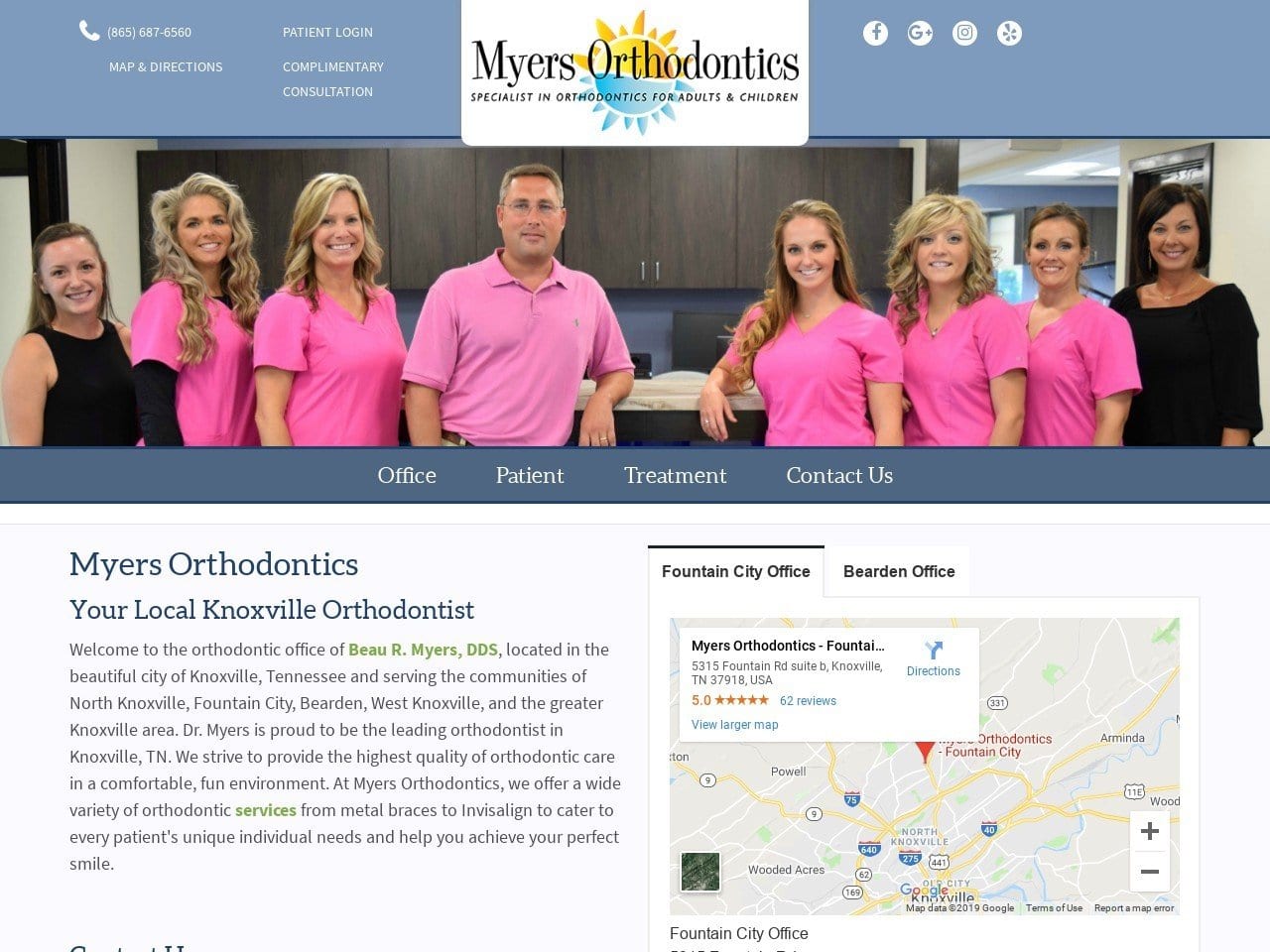 Myers Orthodontics Website Screenshot from myersorthodontics.com