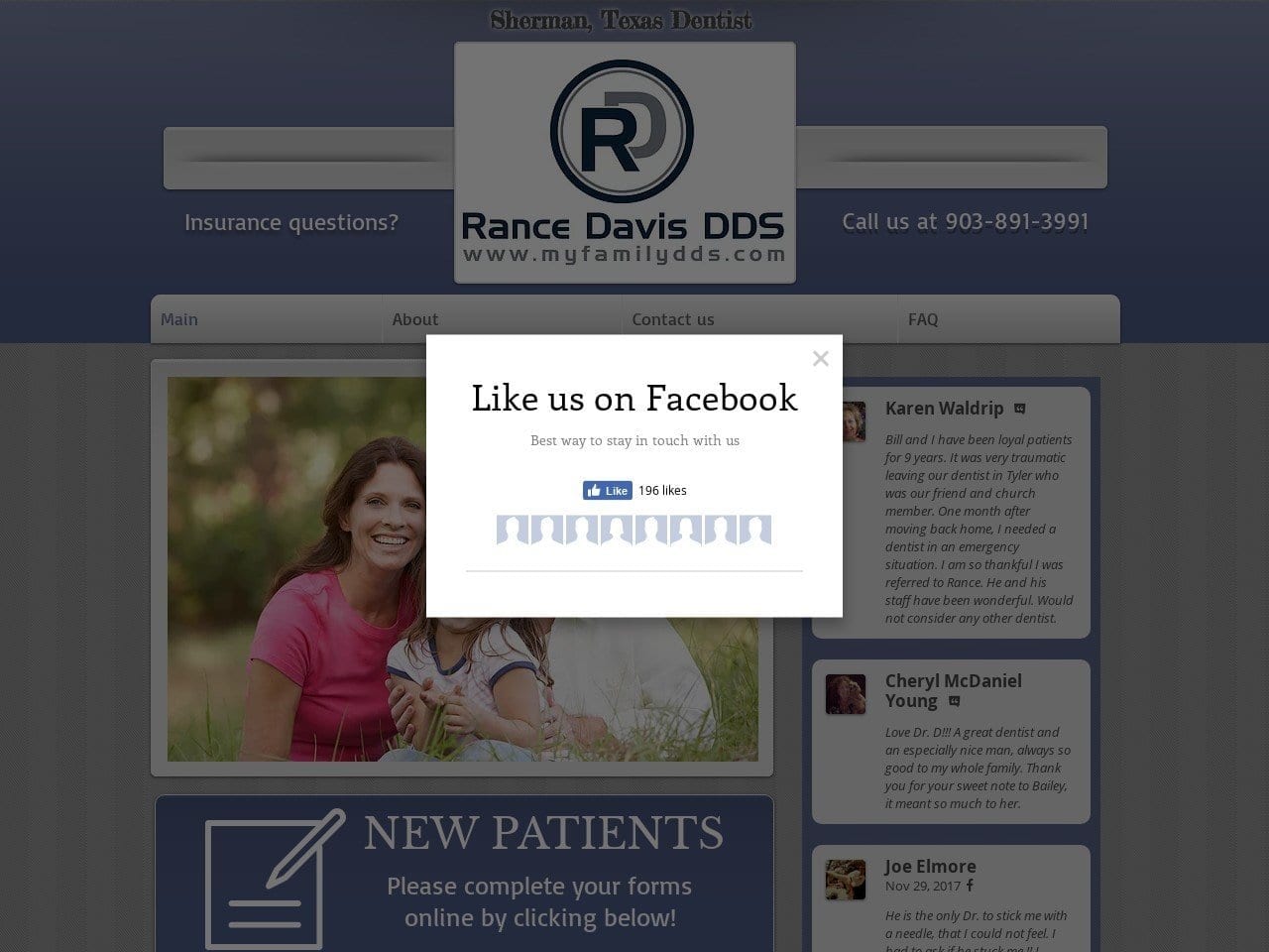 Rance Davis DDS Website Screenshot from myfamilydds.com