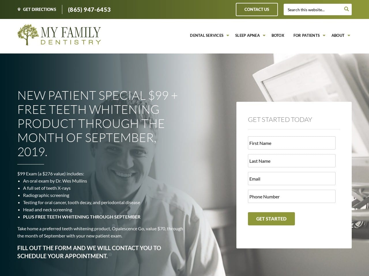 My Family Dentistry Website Screenshot from myfamilydentistry.com