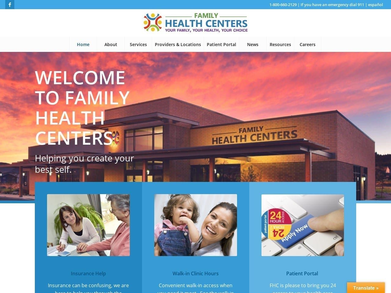 Family Health Center Website Screenshot from myfamilyhealth.org