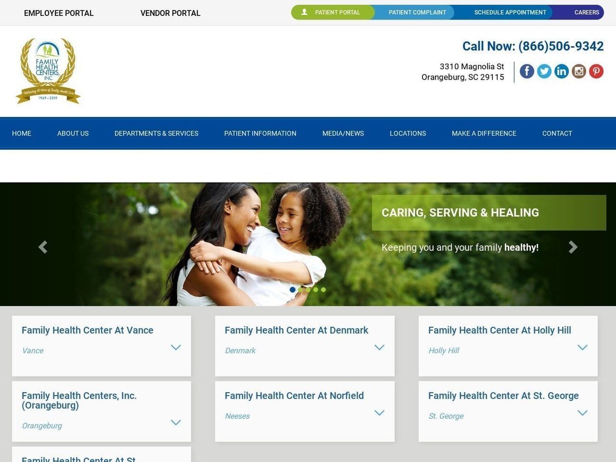 Family Health Center Website Screenshot from myfhc.org