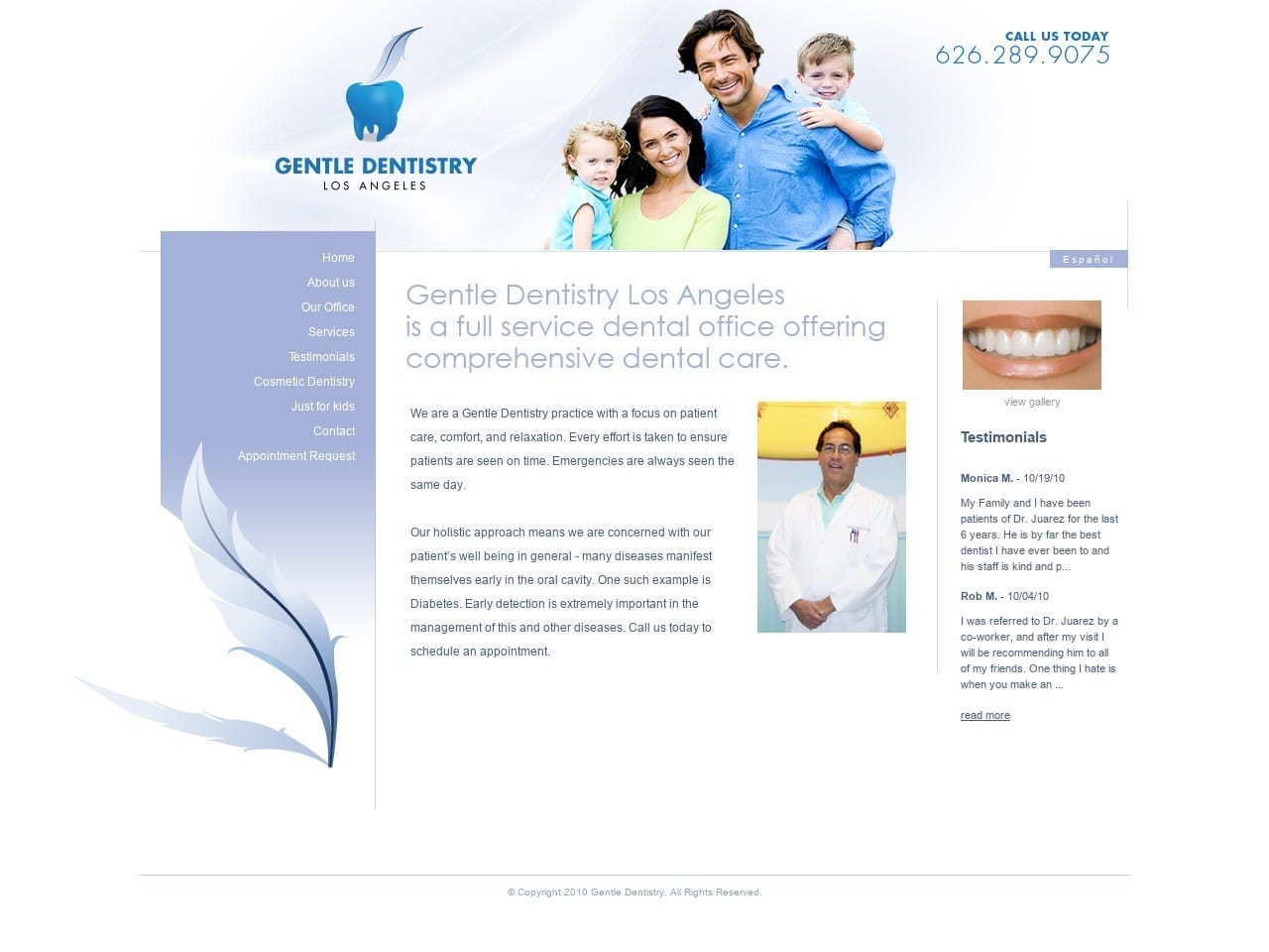 Gentle Dentist Website Screenshot from mygentle-dentist.com