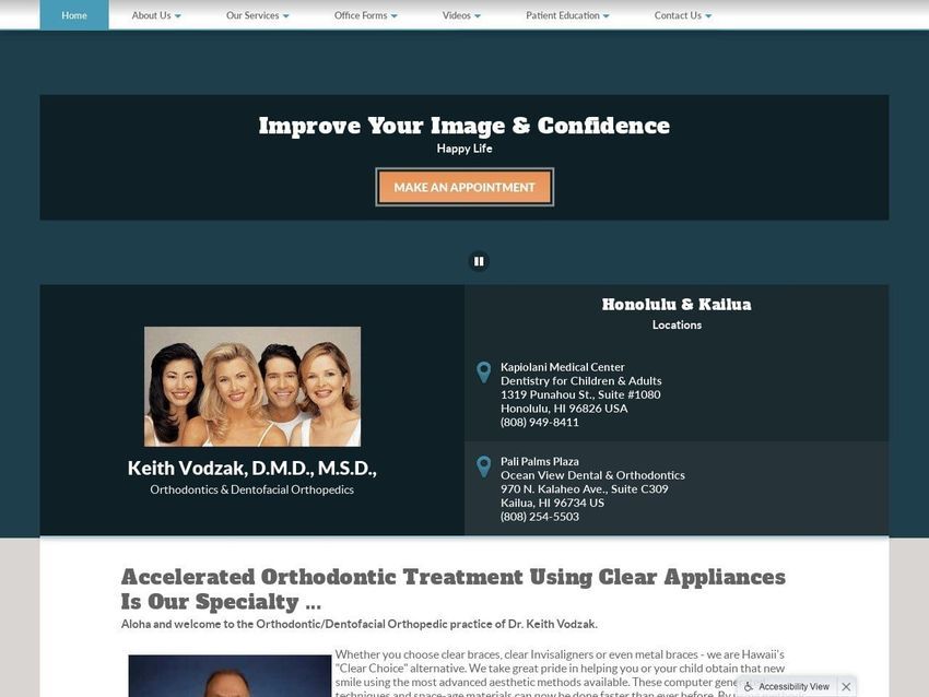 Dentistry for Children Orthodontics / Invisalign Website Screenshot from myhawaiiorthodontist.com