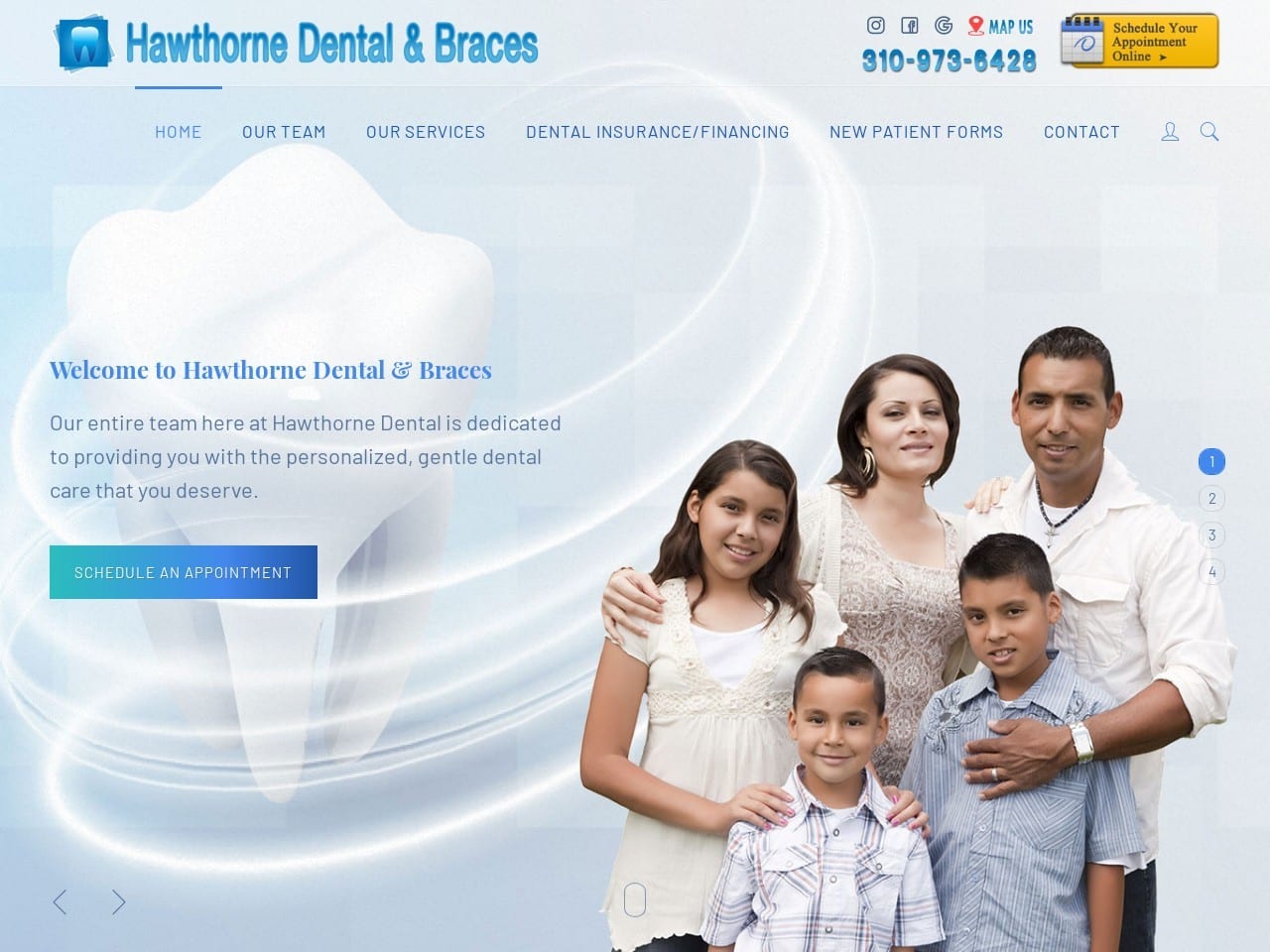 My Hawthorne Dentist Website Screenshot from myhawthornedentist.com