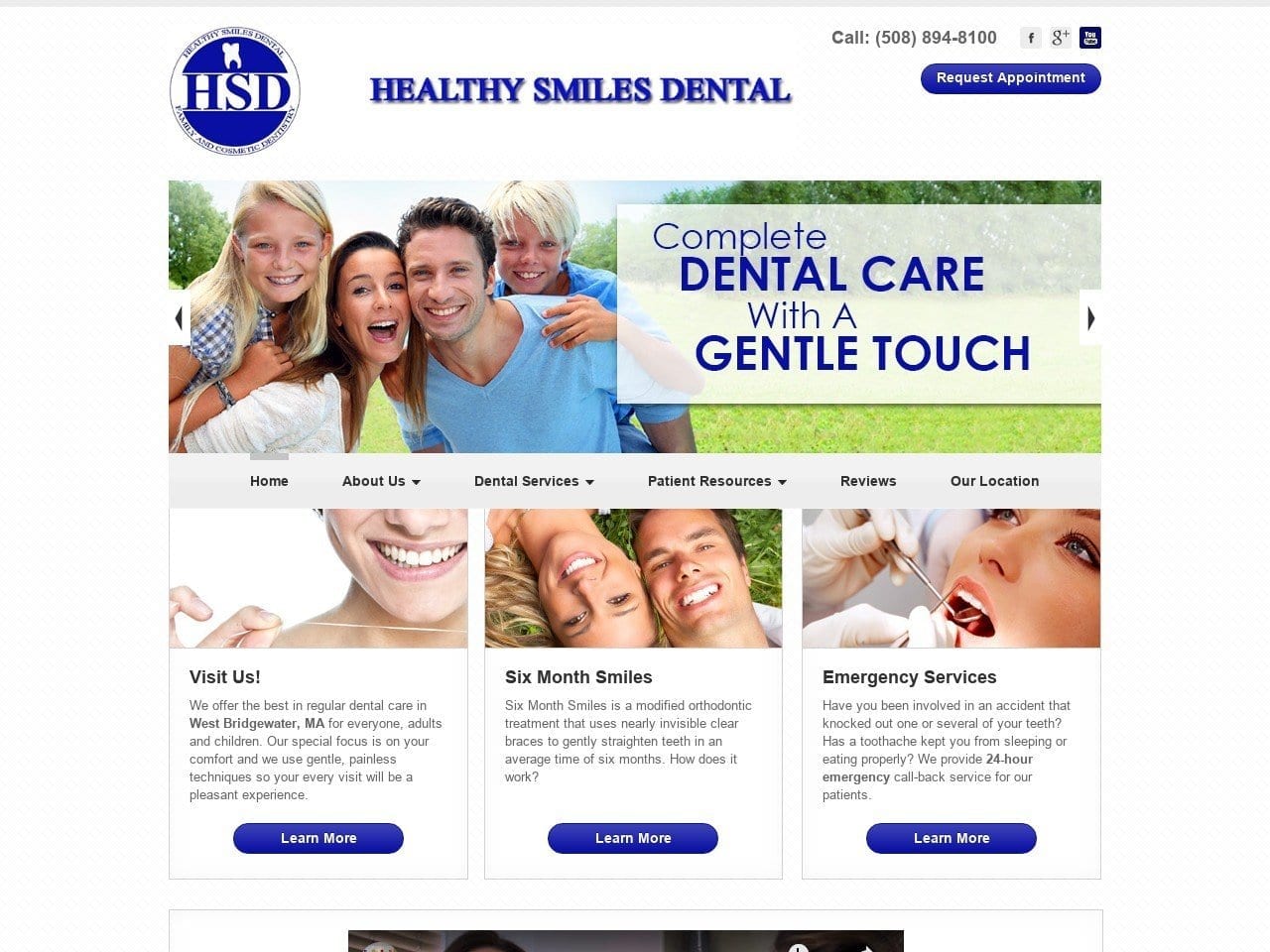 Healthy Smiles Dental Website Screenshot from myhealthysmiles.com