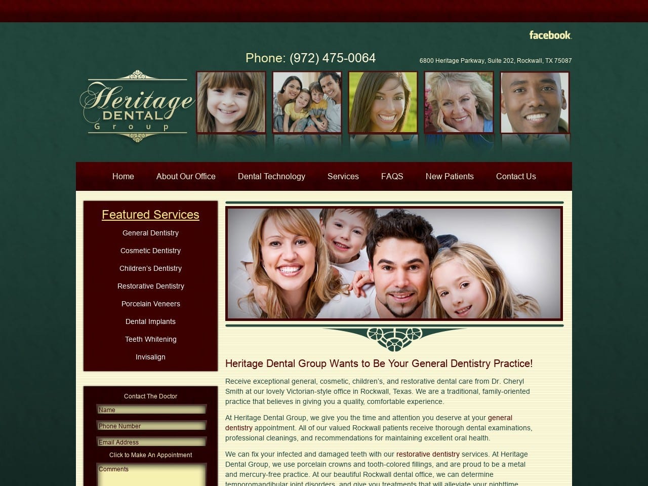 Heritage Dental Group Nicoli Cheryl S DDS Website Screenshot from myheritagedental.com