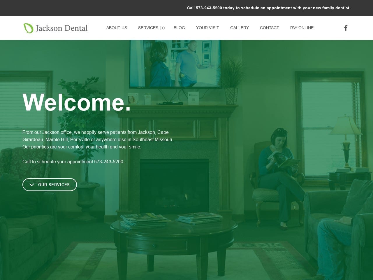 Jackson Dental Website Screenshot from myjacksondental.com