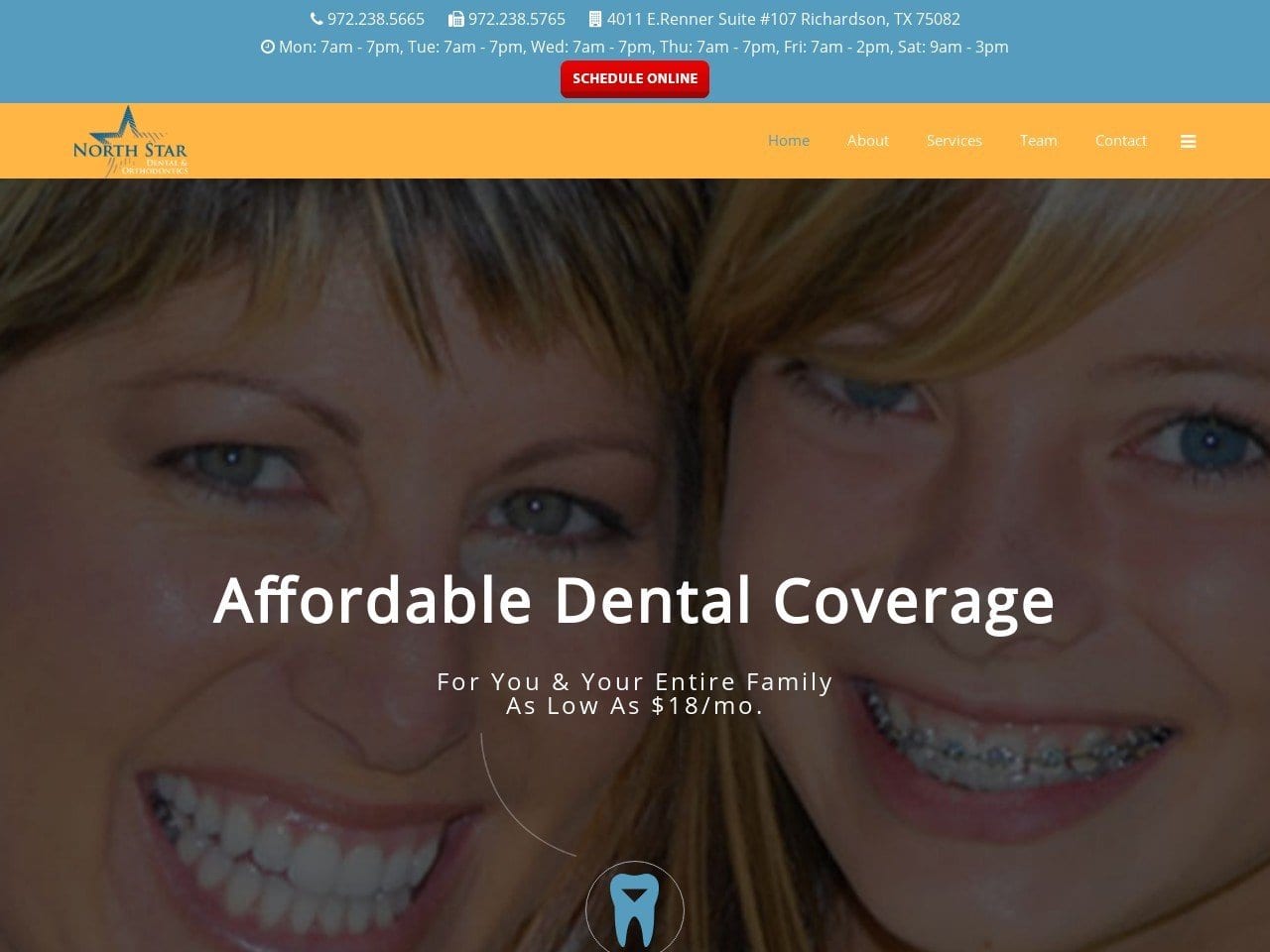 North Star Dental Website Screenshot from mynorthstardental.com