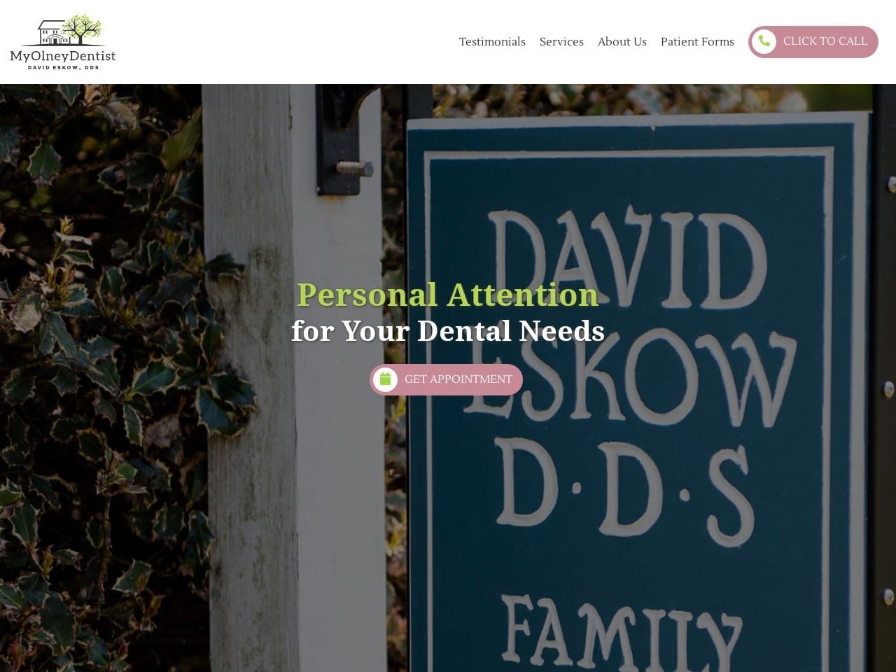 Eskow David N DDS Website Screenshot from myolneydentist.com