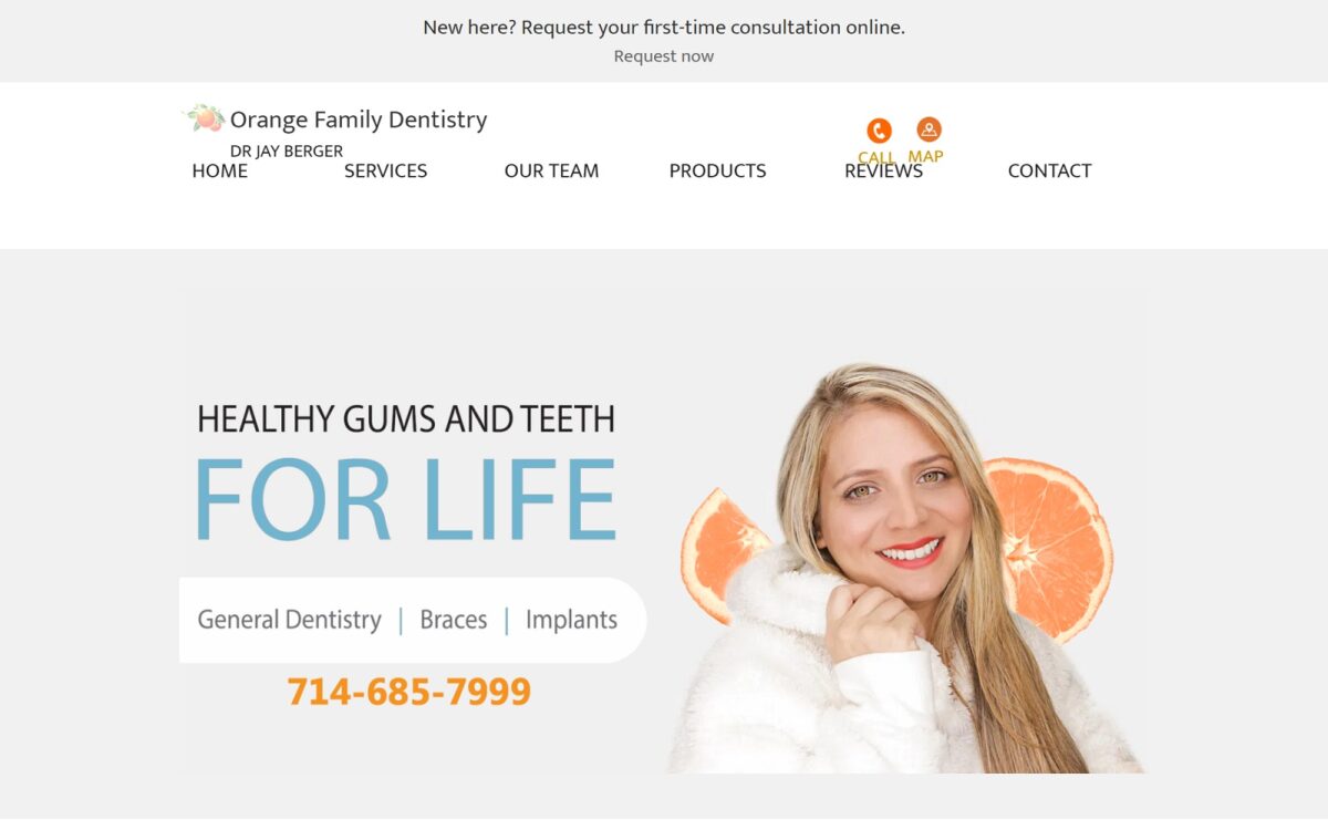 myorangedentist.com screenshot