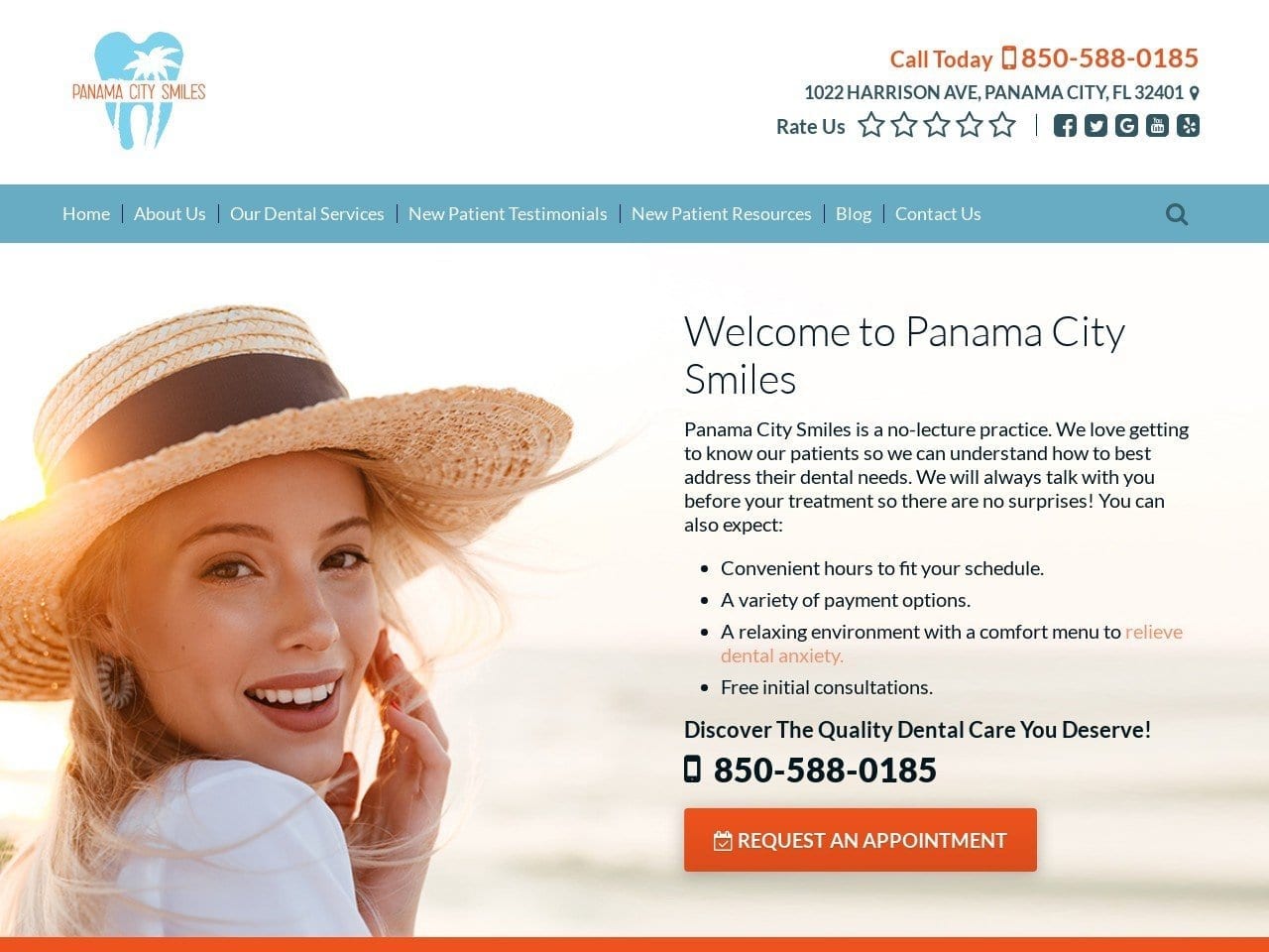 Panama City Smiles Website Screenshot from mypanamacitysmiles.com