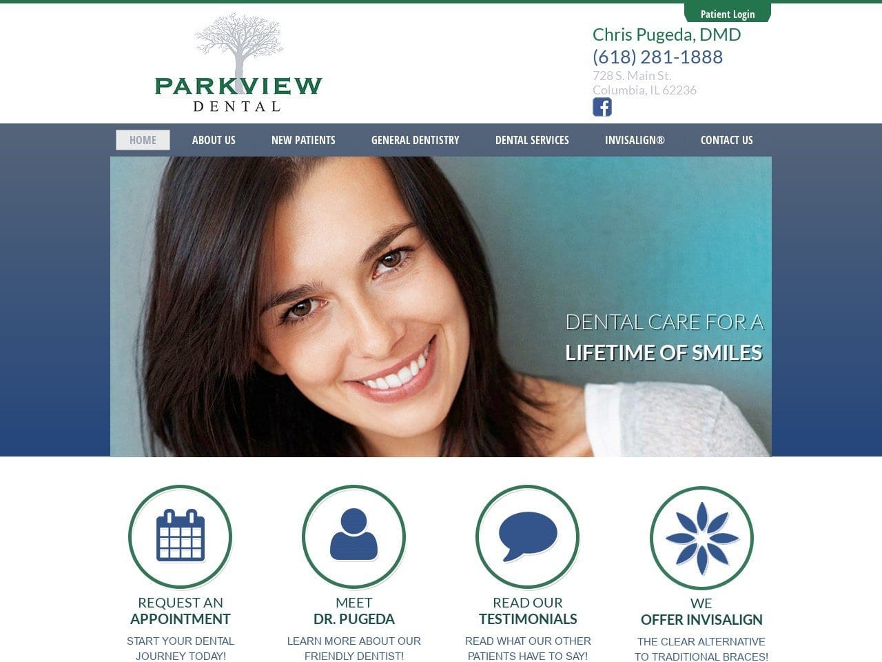 Parkview Dental Pugeda Chris DDS Website Screenshot from myparkviewdental.com