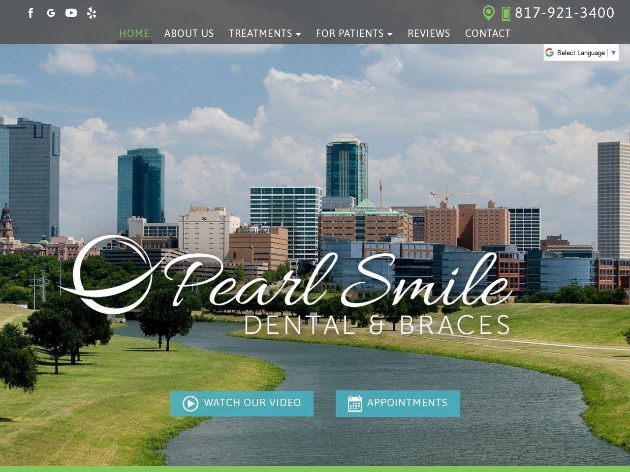 Pearl Smile Dental Dentist Website Screenshot from mypearlsmile.com