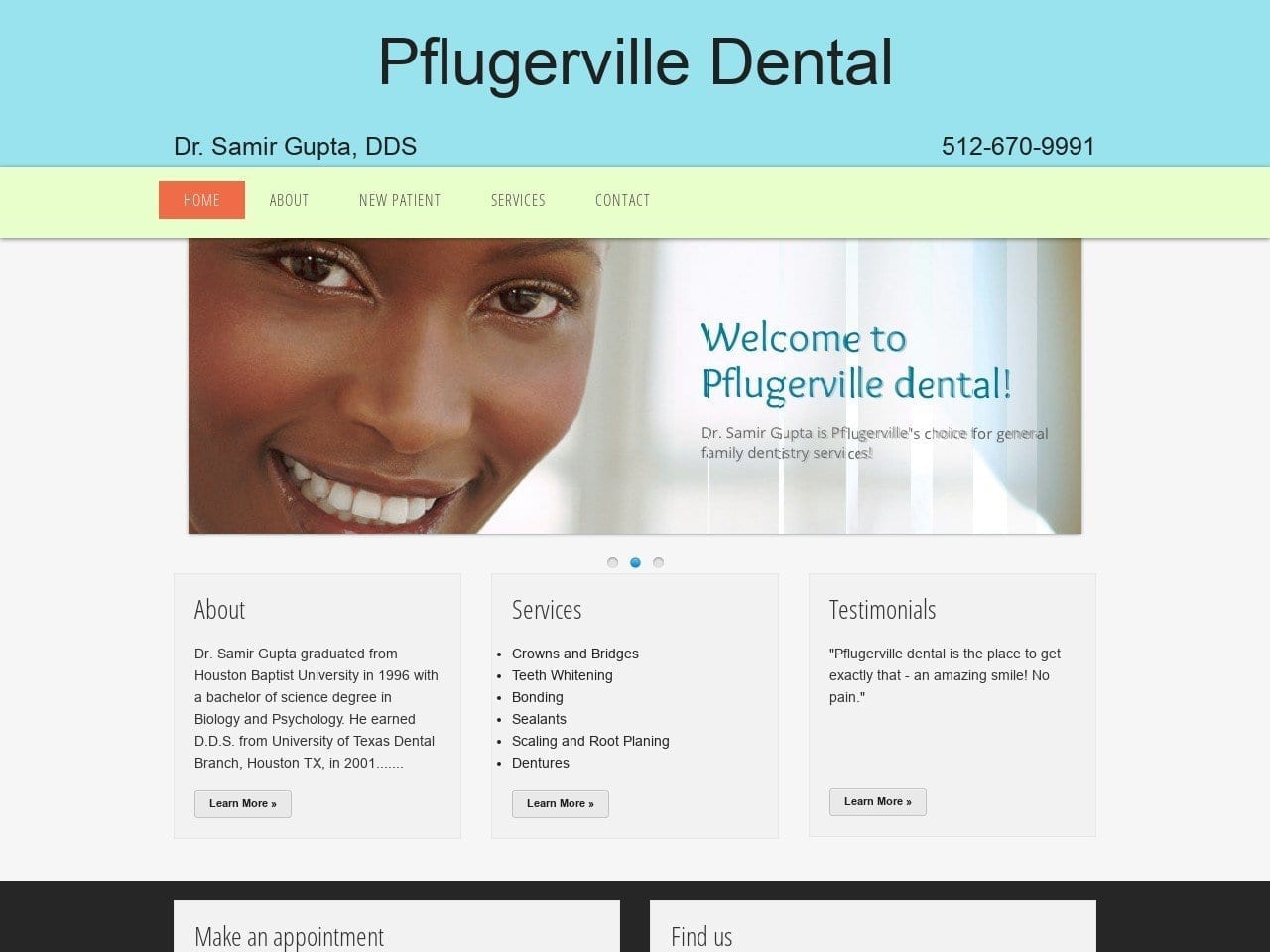 Gupta Samir K DDS Website Screenshot from mypflugervilledentist.com