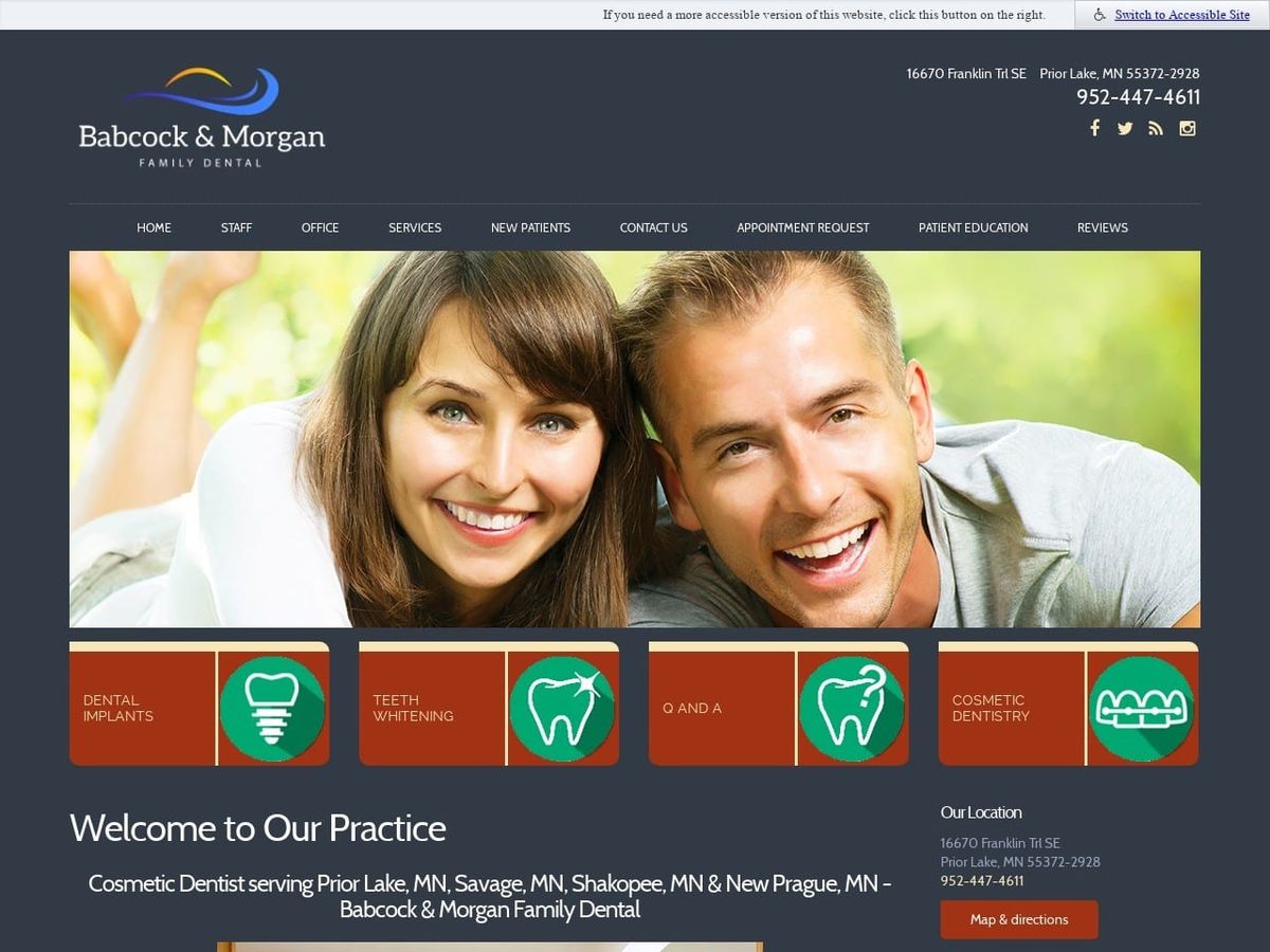 Babcock Dentist Website Screenshot from mypriorlakedentist.com