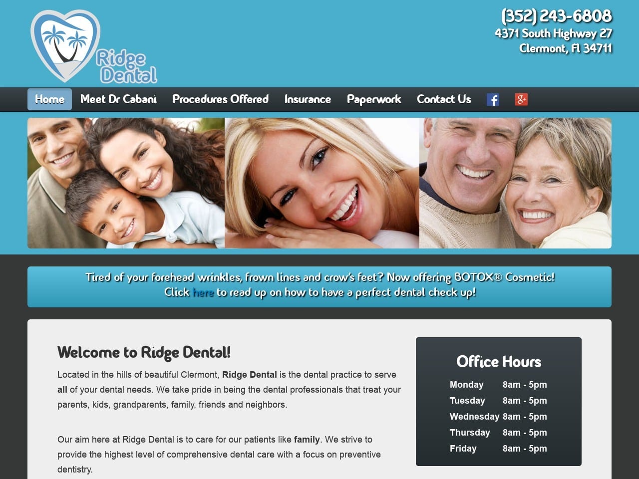 Ridge Dental Website Screenshot from myridgedental.com